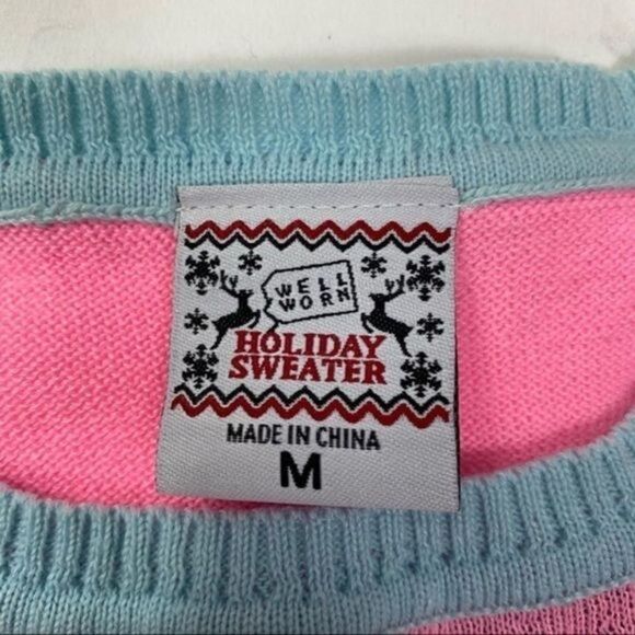 Snowman Ugly Christmas Holiday Sweater Pink (Junior) Chillin with My Snowmies - Picture 12 of 12